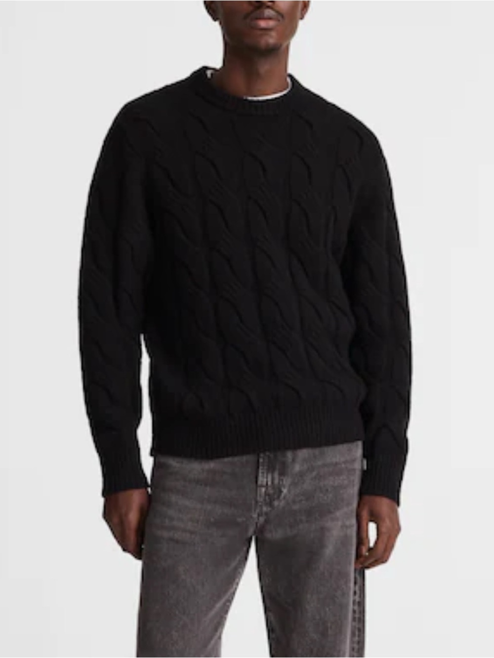 Madewell Wool Blend Cable-Knit Crewneck Sweater Mens Size Large MSRP $198